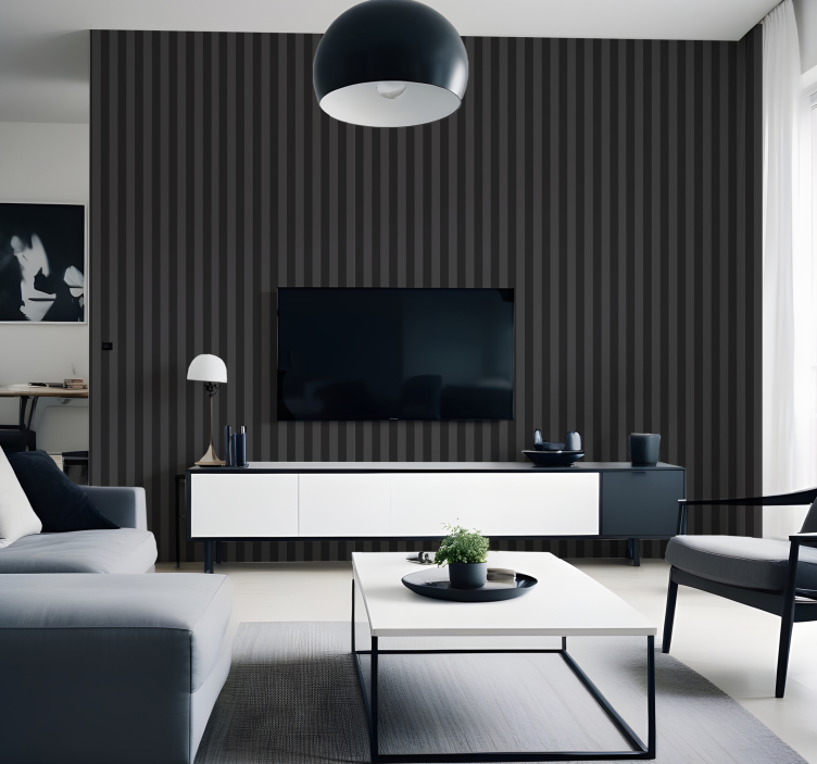 Papel pintado rayas verticales negras - TenVinilo