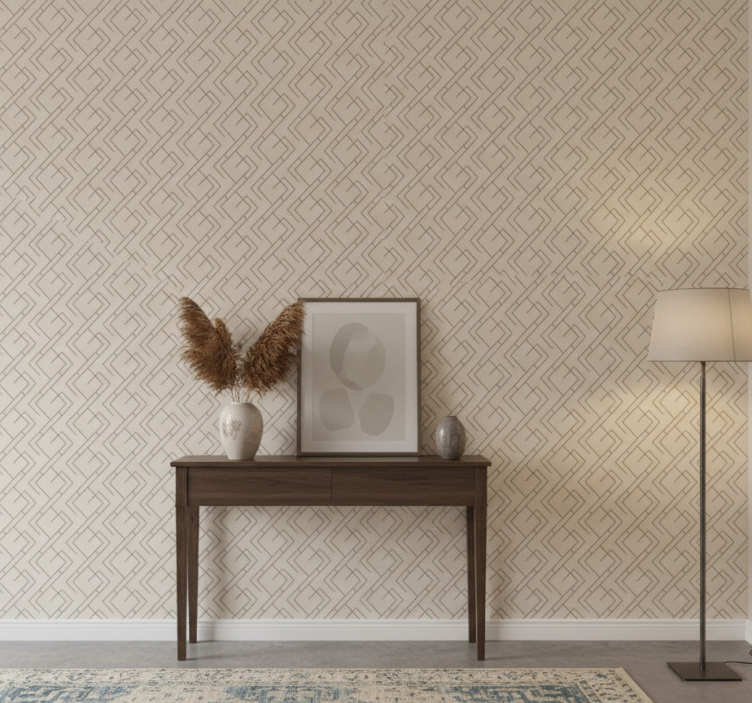 Papel pintado pasillos diseño laberinto geométrico - TenVinilo