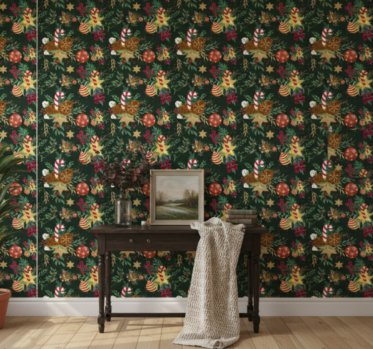 Papel pintado pasillos elementos de caramelo festivos - TenVinilo