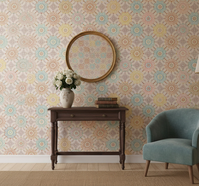 Papel pintado pasillos estilo vintage acogedor - TenVinilo