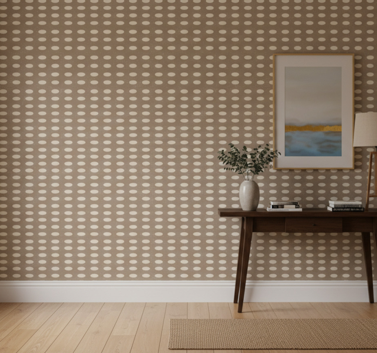 Papel pintado pasillos patrón de círculos marrones - TenVinilo