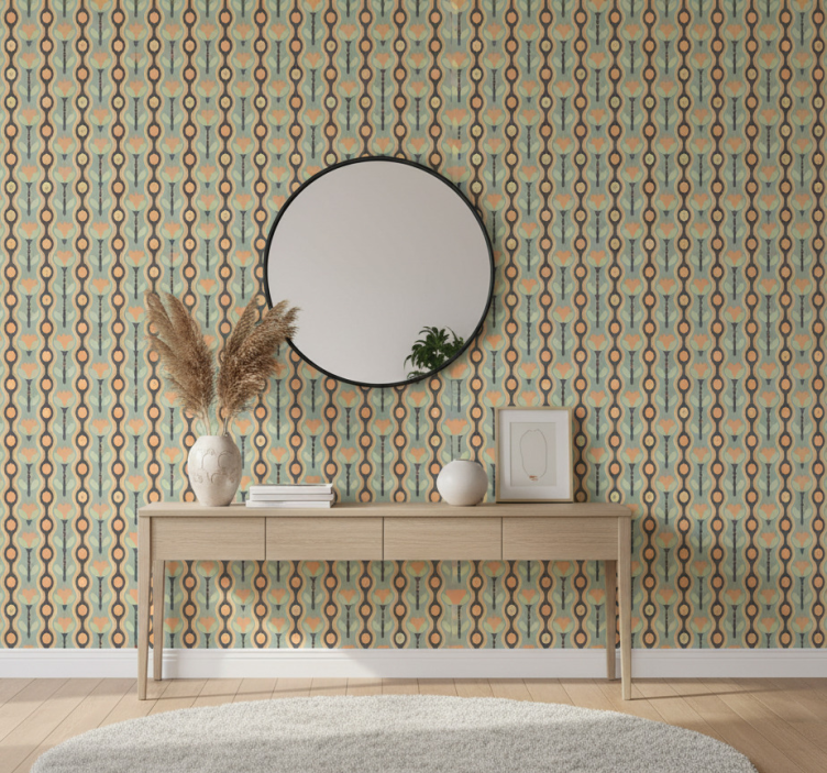 Papel pintado pasillos rollo de pétalos abstractos - TenVinilo