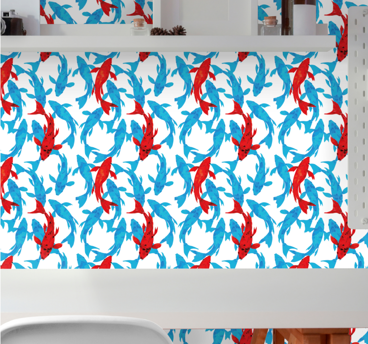 Papel pintado peces danza acuática - TenVinilo