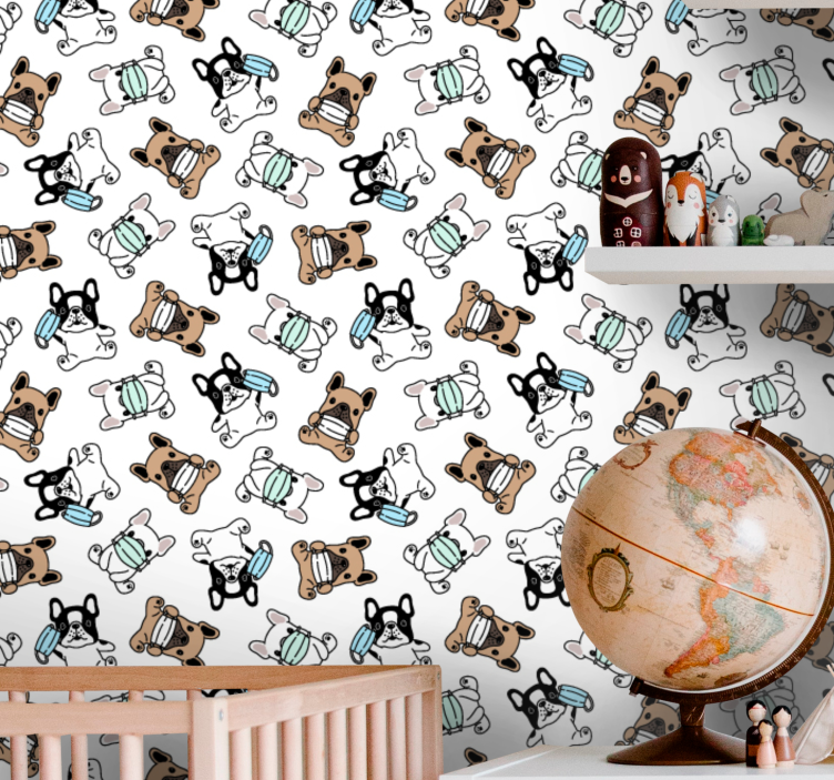 Papel pintado perros patinadores caninos - TenVinilo