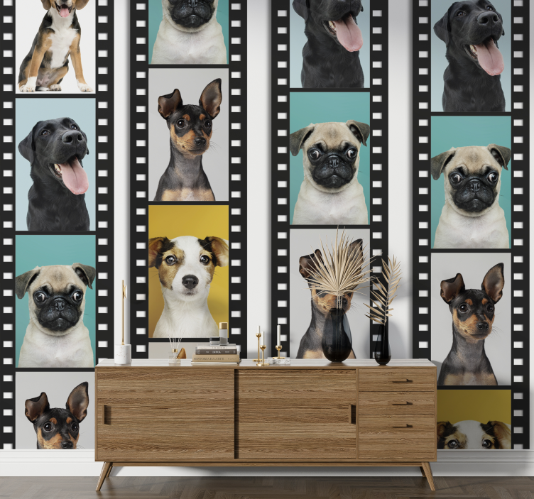 Papel pintado perros tira de película canina - TenVinilo