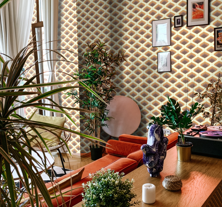 Papel pintado pétalos retro - TenVinilo