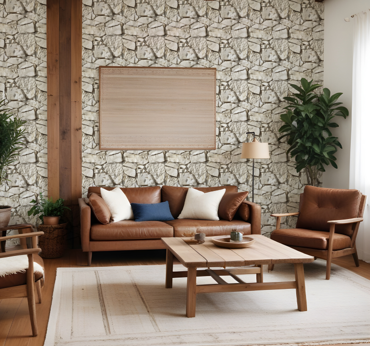 Papel pintado piedra beige claro - TenVinilo