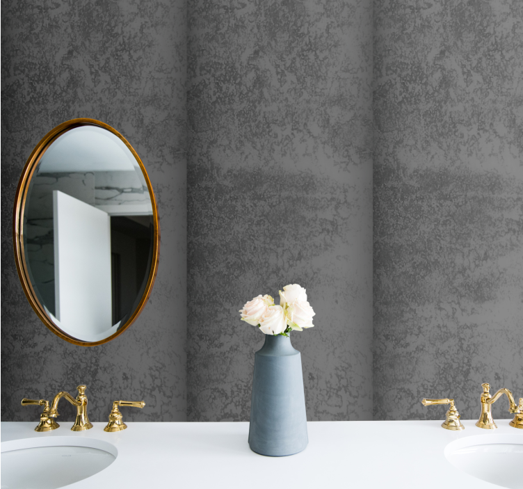 Papel pintado baño elegante piedra gris - TenVinilo