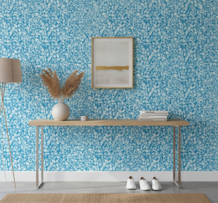 Papel pintado piedra mosaico azul chill - TenVinilo