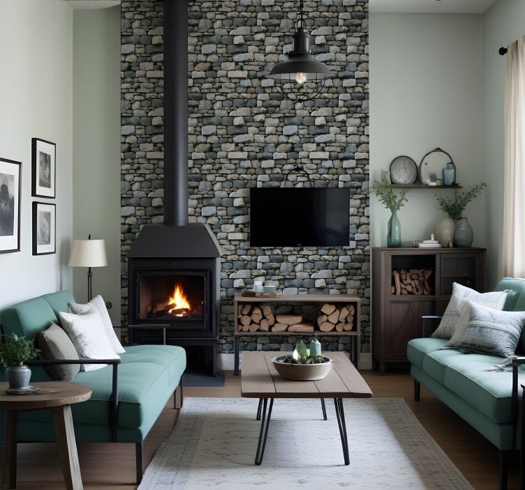 Papel pintado piedra patrón realista - TenVinilo