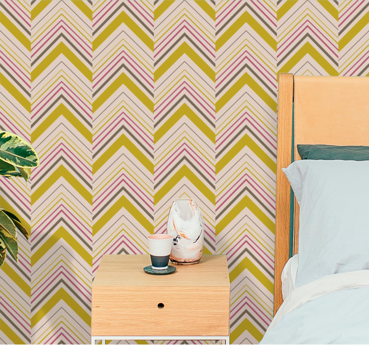 Papel pintado rayas estilo de patrón chevron - TenVinilo