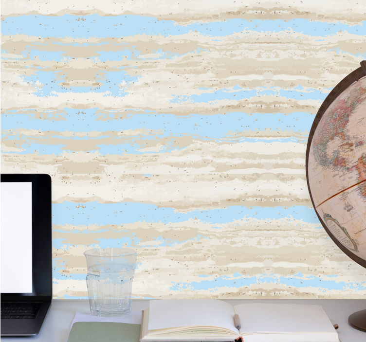 Papel pintado rayas horizontales diseño en capas - TenVinilo