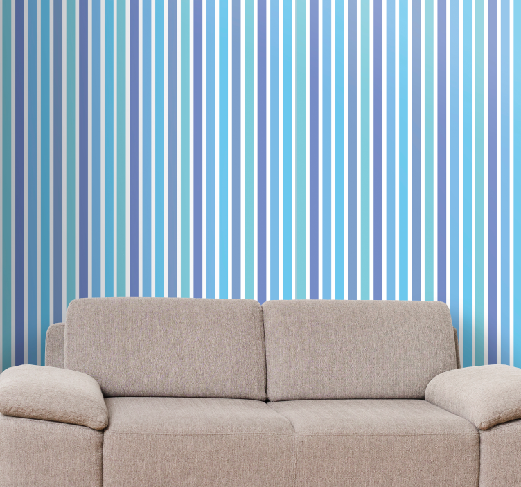 Papel pintado rayas verticales elegante motivo azul - TenVinilo