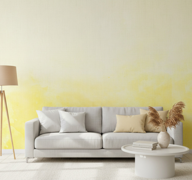 Papel pintado retro efecto ombré amarillo brillante - TenVinilo