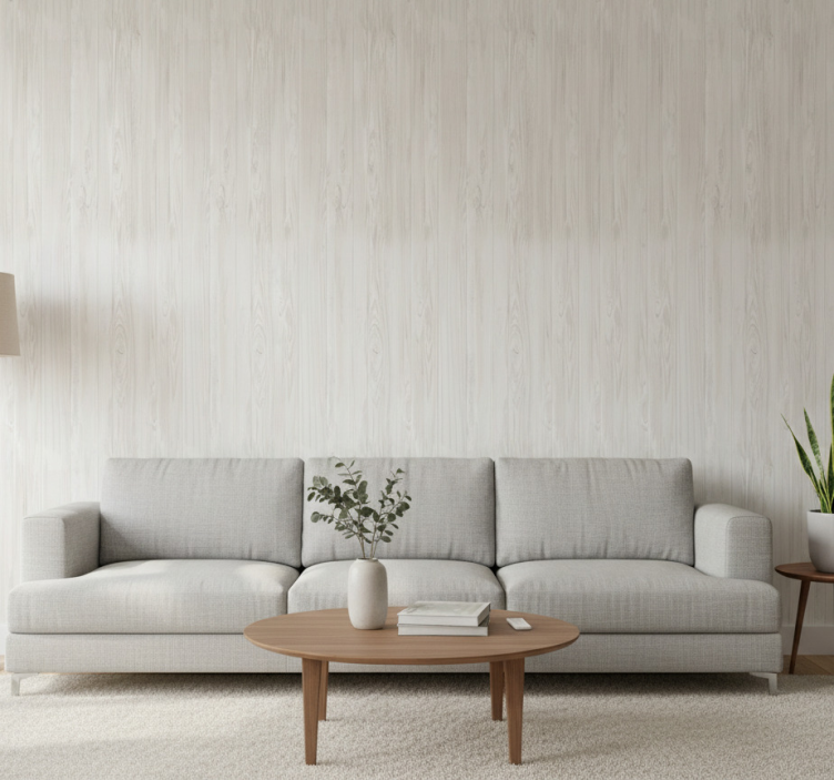 Papel pintado rústico madera blanca - TenVinilo