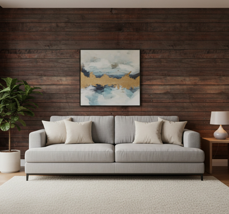 Papel pintado rústico paneles de madera rústica - TenVinilo