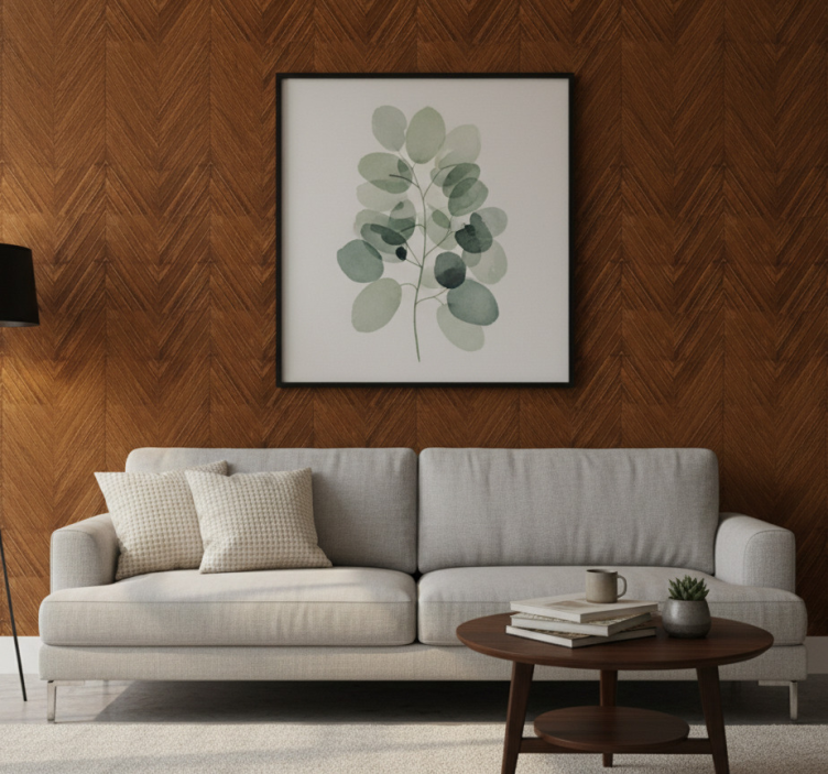 Papel pintado rústico patrón de madera chevron - TenVinilo