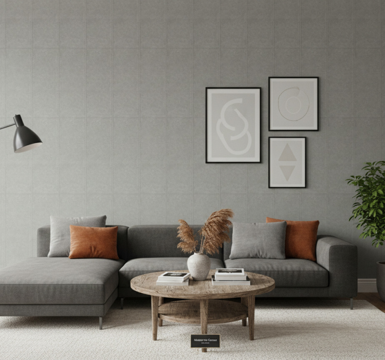 Papel pintado salón concreto gris moderno - TenVinilo