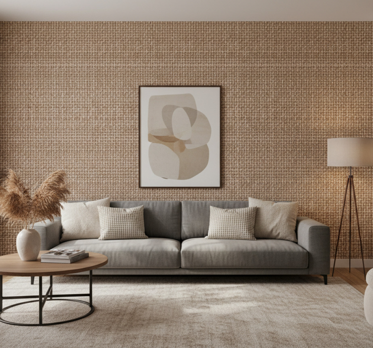 Papel pintado salón tejido de fibra natural - TenVinilo