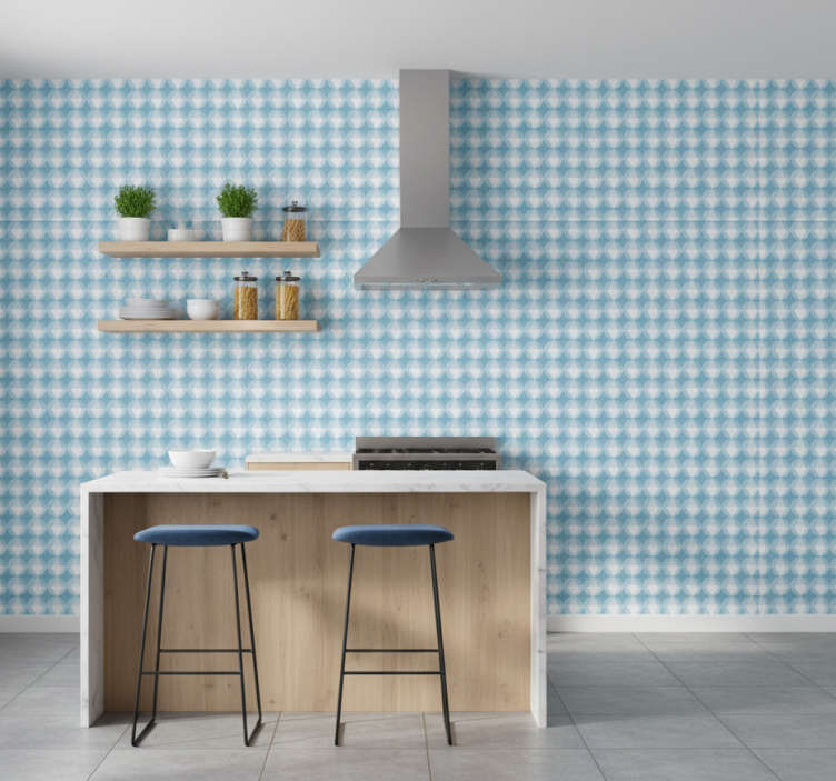 Papel pintado texturas armonía geométrica azul - TenVinilo