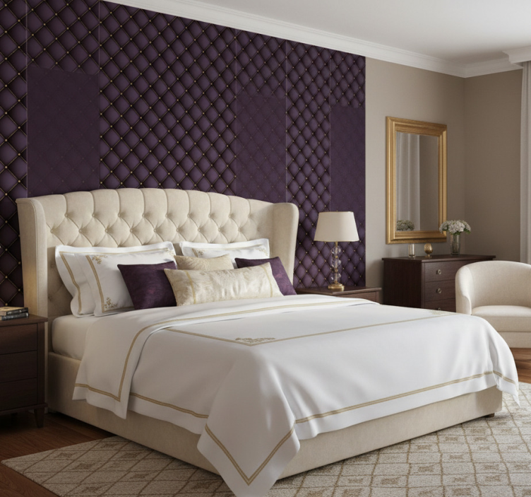 Papel pintado texturas con patrón acolchado - TenVinilo