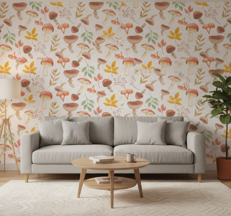 Papel pintado texturas diseño de setas pintadas a mano - TenVinilo