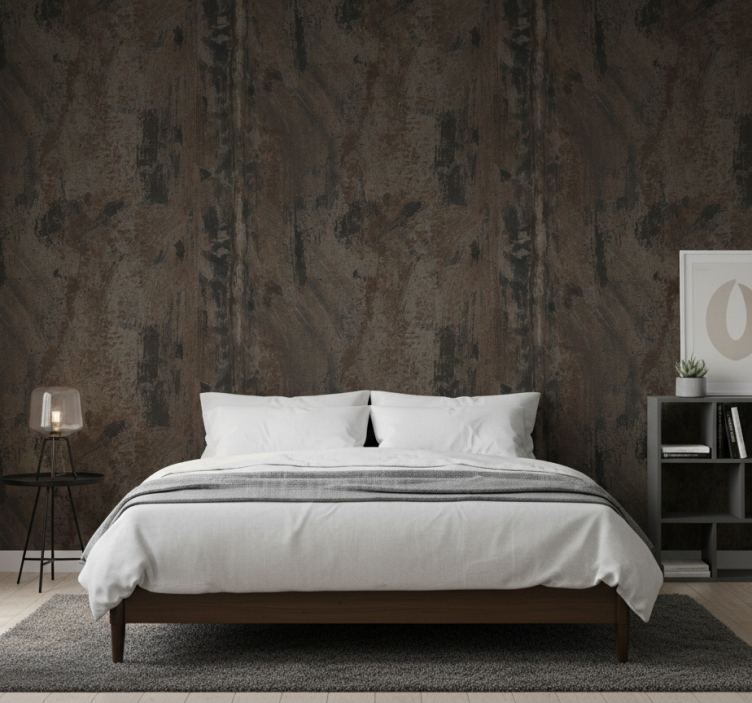 Papel pintado texturas hierro oxidado gris industrial - TenVinilo