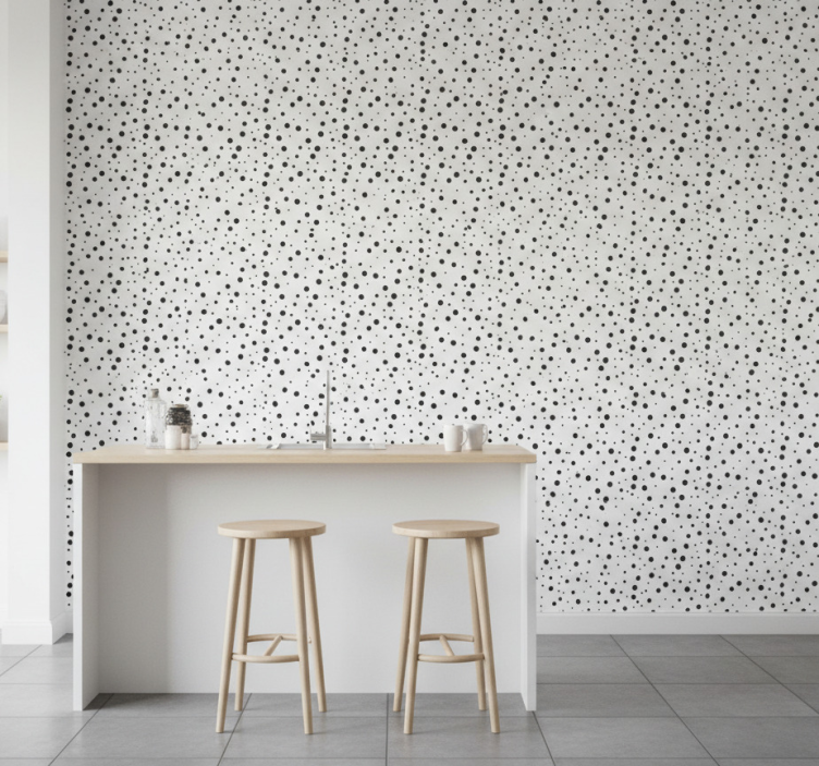 Papel pintado texturas lunares negras - TenVinilo