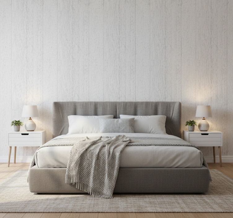 Papel pintado texturas madera blanca chic - TenVinilo