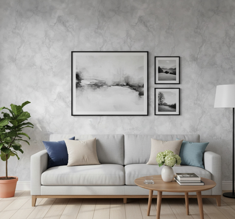 Papel pintado piedra efecto gris - TenVinilo