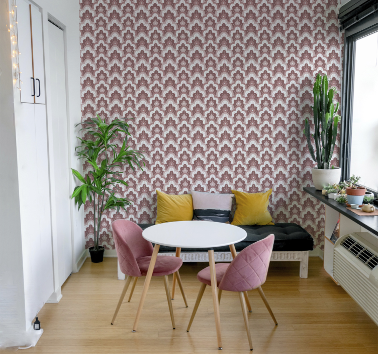 Papel pintado vintage rosa - TenVinilo