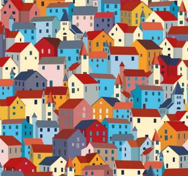 Papel pintado ciudades mosaico urbano - TenVinilo