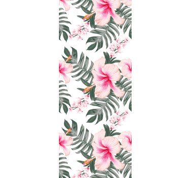 Papel floral Patrón de rosa orquídea - TenVinilo