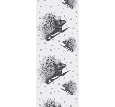 Papel pintado animales motivo de erizo gris - TenVinilo