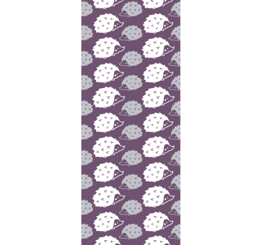 Papel pintado animal patrón de erizo morado - TenVinilo