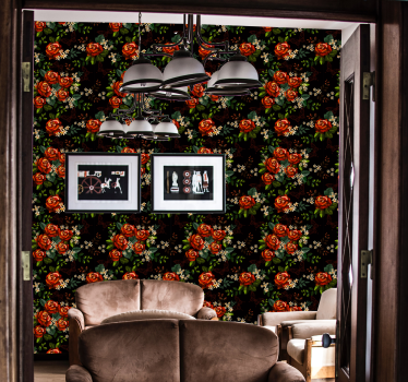 Papel pintado flores elegancia floral - TenVinilo