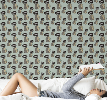 Papel pintado animal linda impresión de erizo - TenVinilo