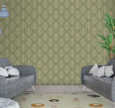 Papel pintado salón clásico con flores - TenVinilo