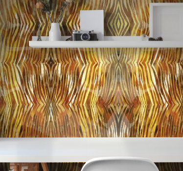 Papel pintado cebra líneas orgánicas abstractas - TenVinilo