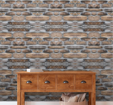 Papel pintado recibidor efecto piedra realista - TenVinilo